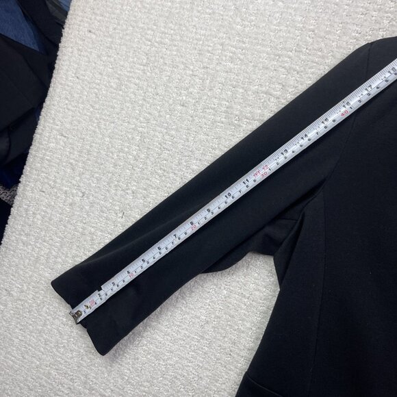 B Young Minimalist Open Front Blazer Wom Sz 40 Black Modern Preppy Style Office - Picture 11 of 16